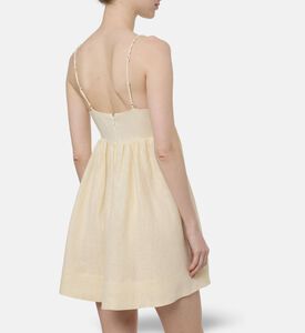 Farm Rio Coconut Tree Embroidered Mini Dress, Model View