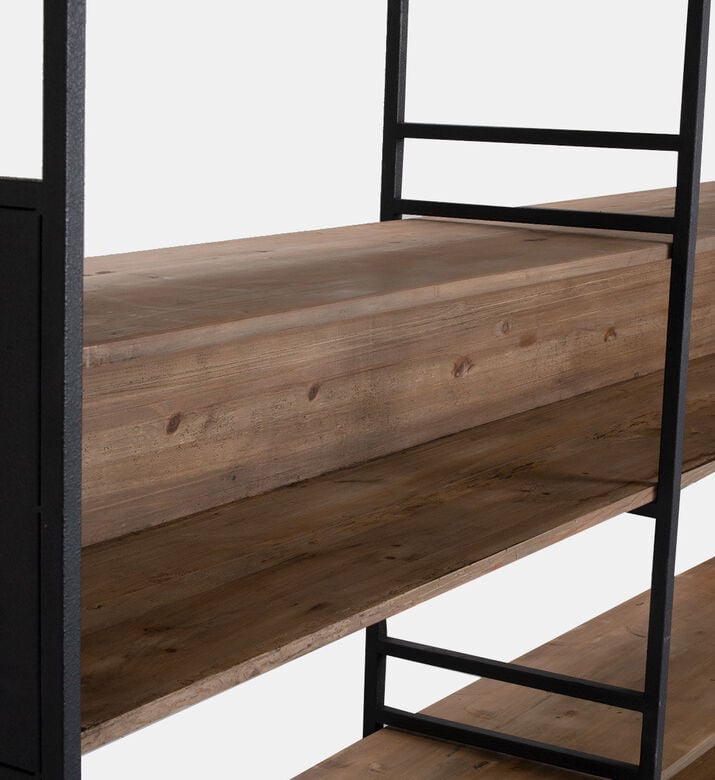 Home Deco and More Judy Iron Pine Bookcase, Packshot View Home Deco and More Judy Iron Pine Bookcase, Packshot View