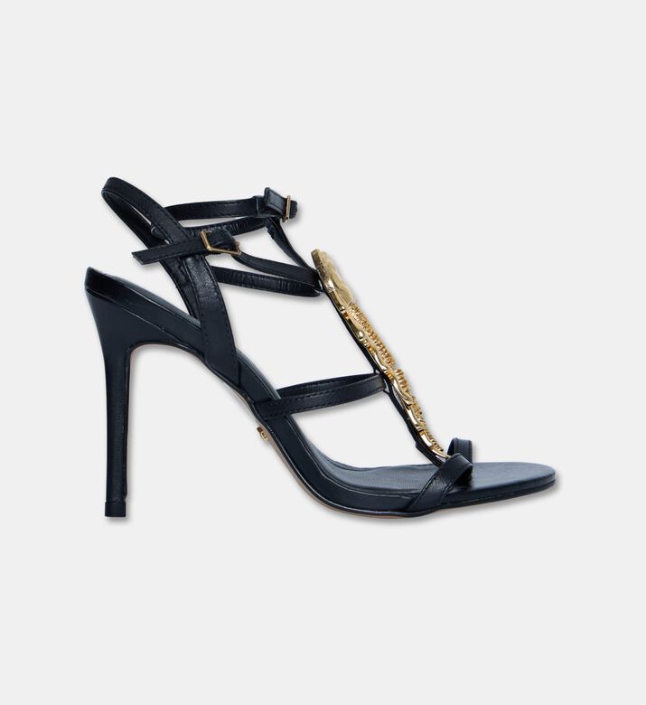 Arezzo Fish-detail Stiletto Sandals, Black, Eu-37, Packshot View
