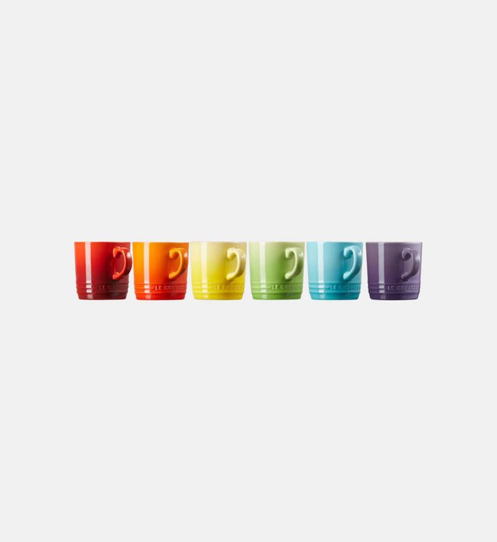 Stoneware Rainbow Cappucino Mug Set