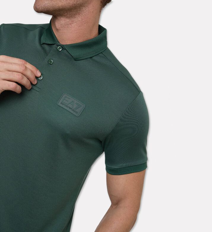 EA7 Ribbed Collar Polo Shirt, Model View