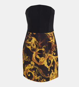 فستان كورسيه بطبعة باروكية بلون متباين