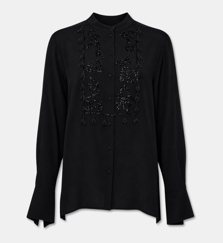 Beatrice B Embellished Plastron-detail Shirt, Packshot View