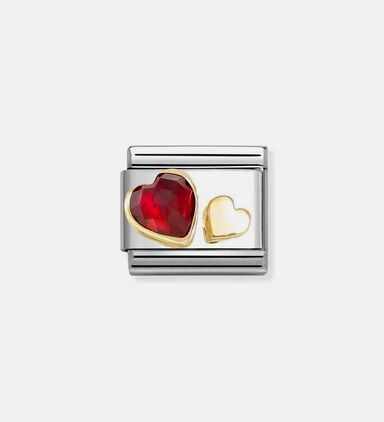 Composable Classic Red Gold Hearts Charm
