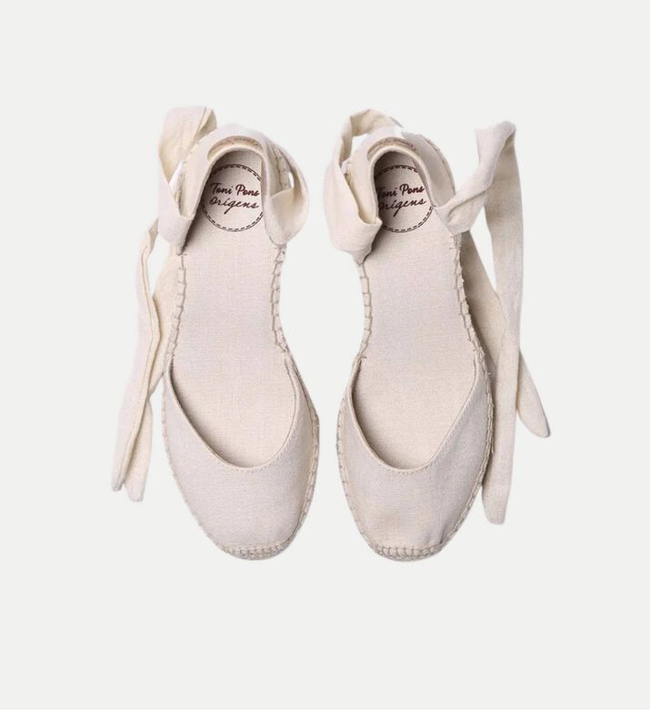 حذاء جوليا بكتان نباتي بكعب العالي