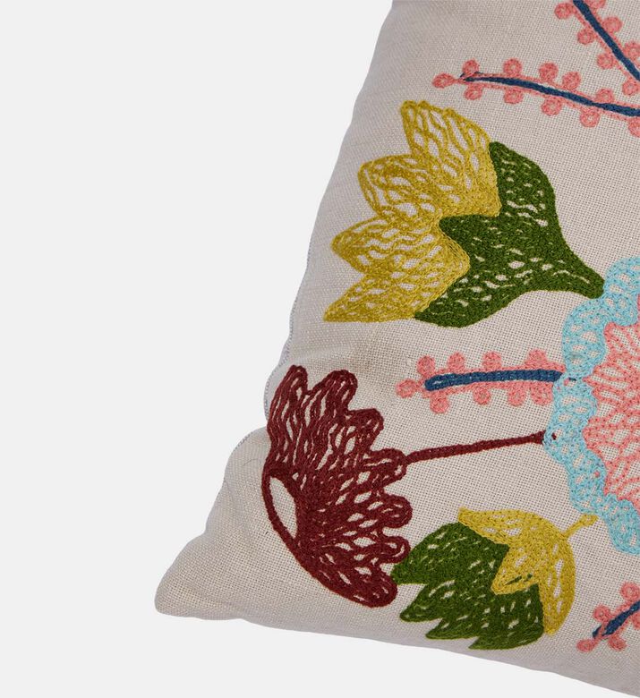 وسادة مايف زخرفية قطن مزينة بأزهار مقاس 45×45 سم