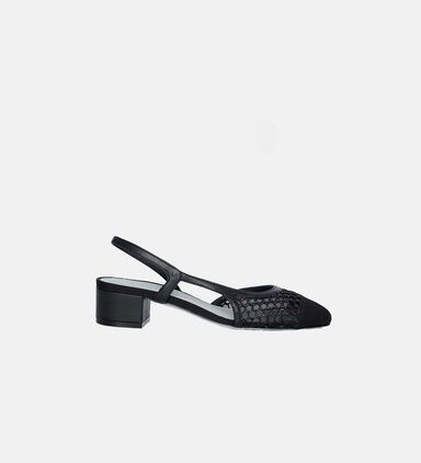 Leather Slingback Block Heel Pumps