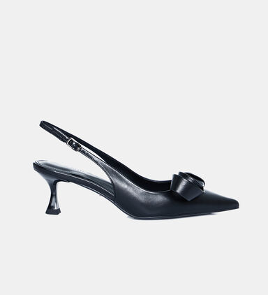 Nappa Leather Med Heel Pumps