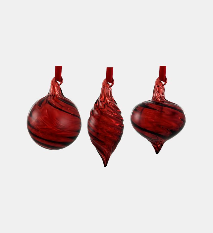 Glass Lined 3-piece Ornament Set