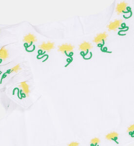 Linen Cotton Embroidered Dress