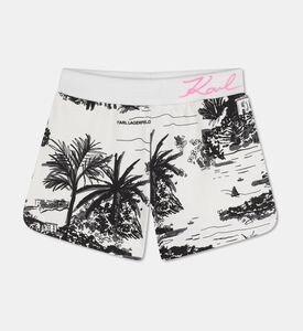 Karl Lagerfeld Embroidered Logo Monochrome-print Shorts, Packshot View