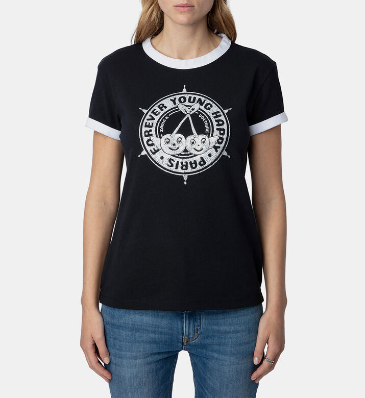 تيشيرت واك مرصع بشعار