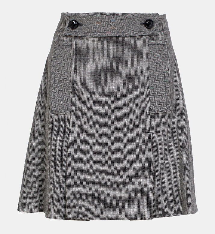 Jimmy Herringbone Short Skirt