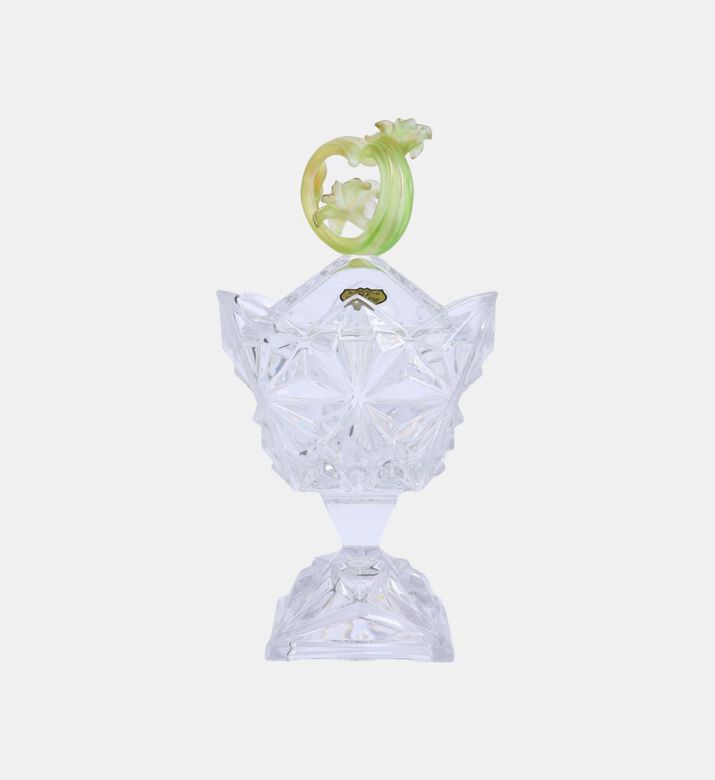 Pyramid Footed Crystal Candy Jar