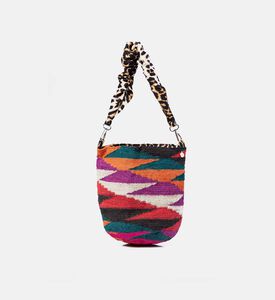 Leopard Print Strap Woven Bag