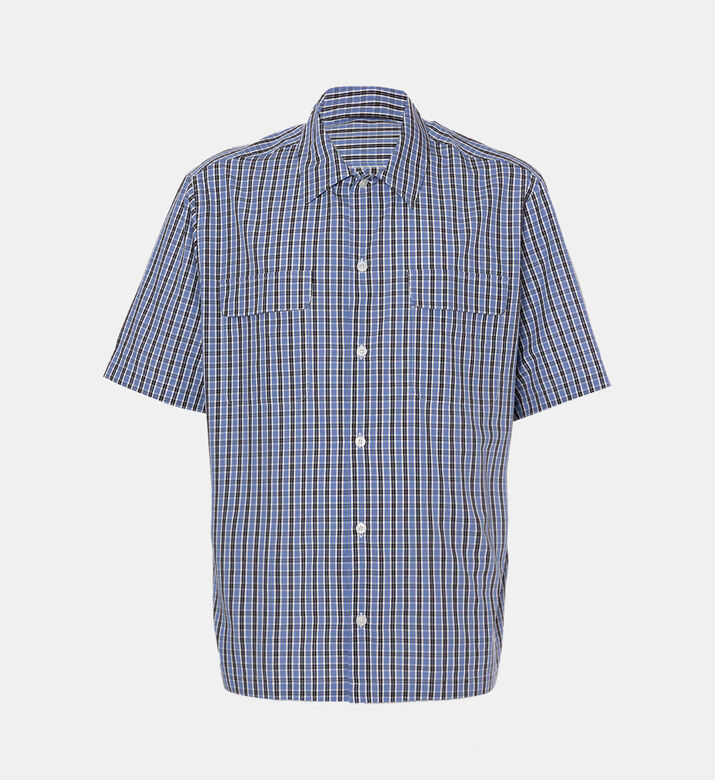 قميص قطني عضوي بنقشة مربعات