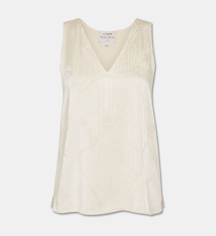 Forte-Forte Jacquard V-neck Sleeveless Top, Packshot View