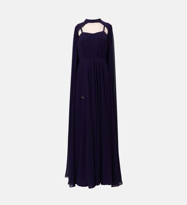 Cape Sleeves V-neck Dress