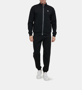 بدلة رياضية بياقة عالية برقعة لوغو