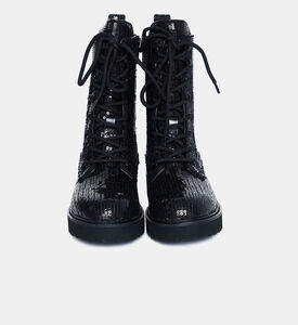 Sequined Flat Heel Boots