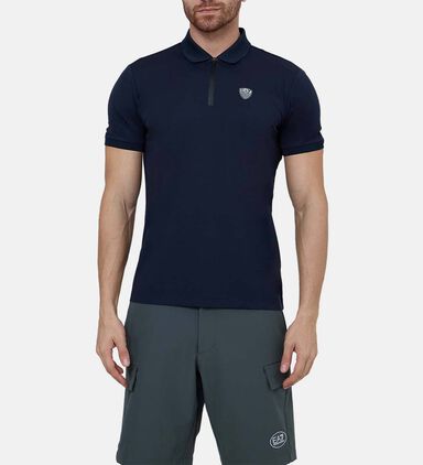 Premium Shield Logo Half-zip Polo Shirt
