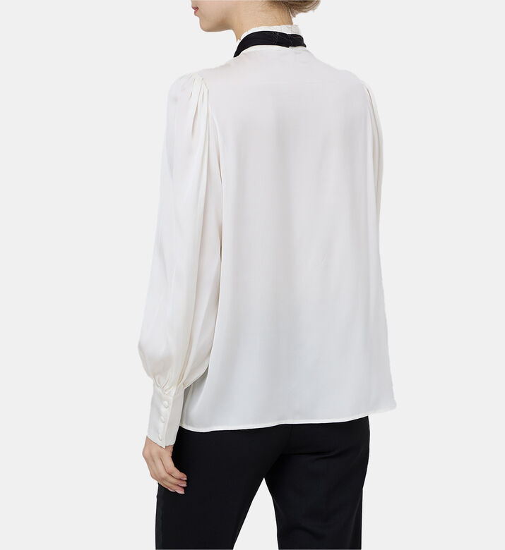 Neck Tie Puffy Sleeve Blouse Neck Tie Puffy Sleeve Blouse