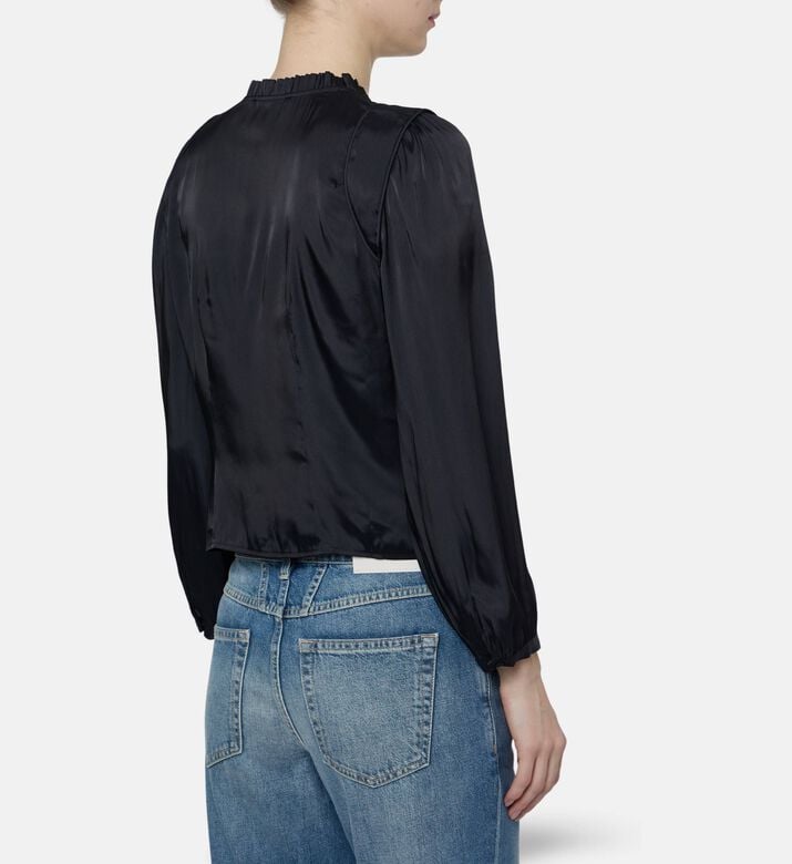 Ba and Sh Ruched Button-up Shirt, Model View