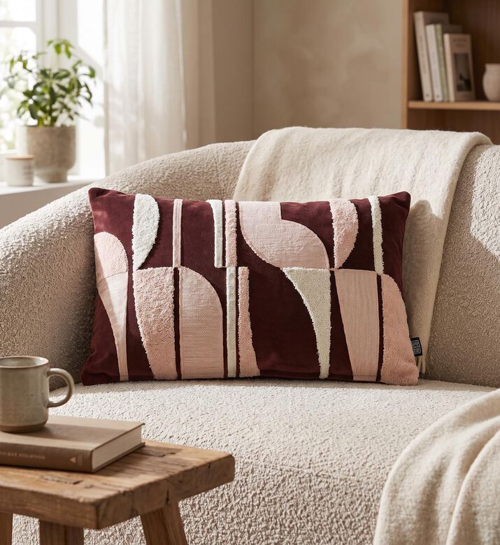 Home Deco and More Avery Boucle Chain Stitch-embroidery Cushion, Packshot View