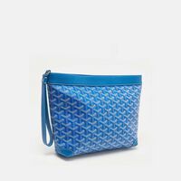 Goyard Goyardine Coated Canvas Leather Conti Pouch Preowned