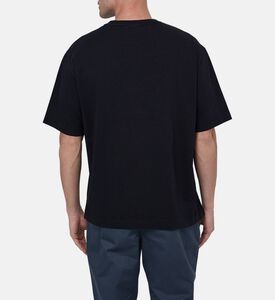 تيشيرت قطن بياقة دائرية بشعار أمامي