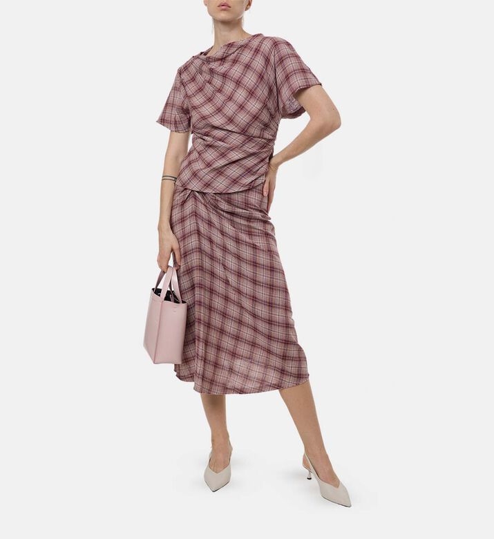 Isabel Marant Plaid-print Flared Skirt, Model View