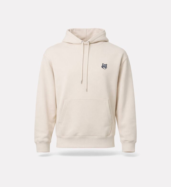 Maison Kitsune Contrasting Embroidered Patch Drawstring Hoodie, Packshot View
