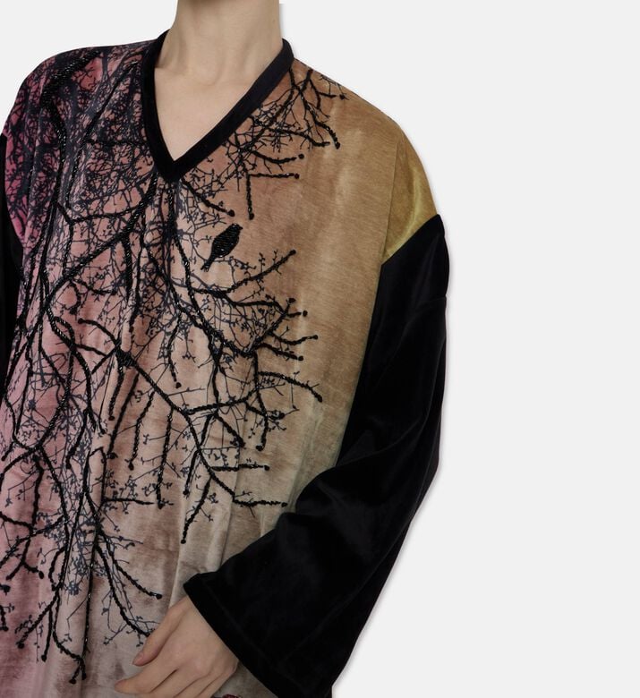 Dalia Al Azem Beaded Winter-print Dress, Model View