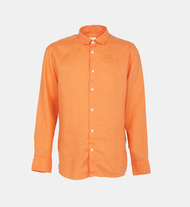 Men Olive Relaxed-fit Linen Shirt Men Olive Relaxed-fit Linen Shirt