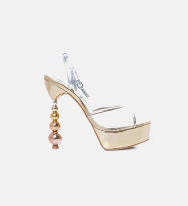 Natalia Pearl Heeled Satin Sandals