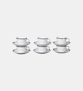 Home Deco and More Silver-rimmed Coffee Cup 6-piece Set, Packshot View