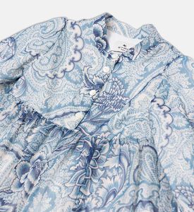 فستان طويل الأكمام متدرج بطبعة بيزلي