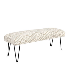 Handloom Beige Iron Legs Bench Handloom Beige Iron Legs Bench