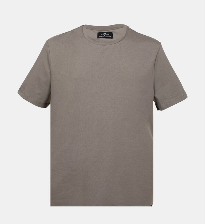 تيشيرت قطن بأكمام مطوية