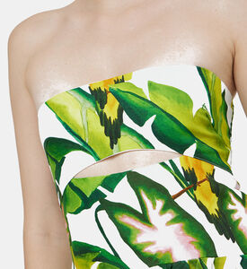 Summer Foliage Strapless Midi Dress Summer Foliage Strapless Midi Dress