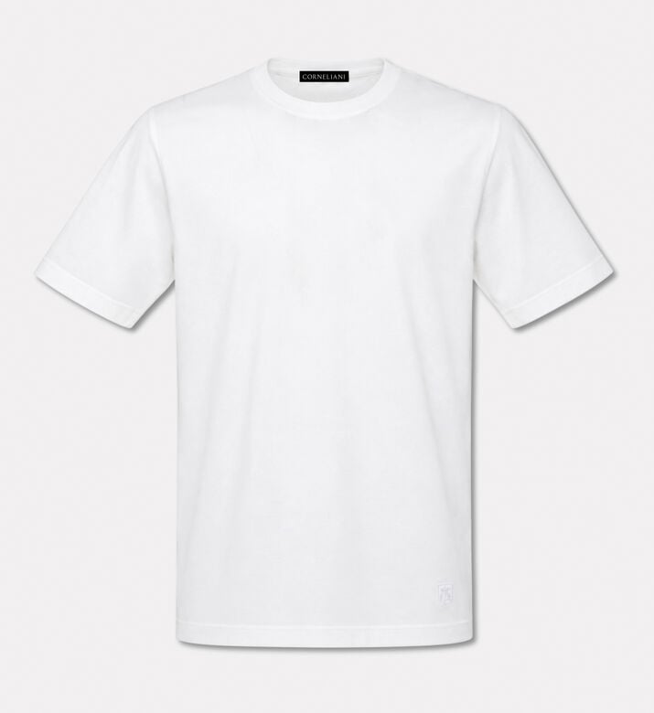 Corneliani Crewneck Short-sleeve T-shirt, White, 58, Packshot View