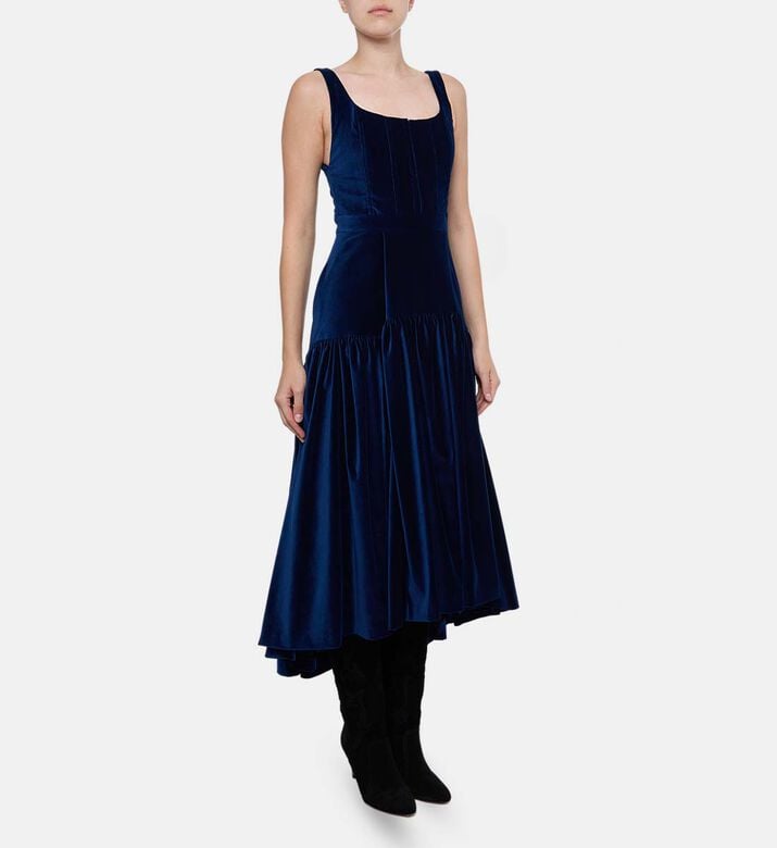 Alice and Olivia Diana Fitted Bust A-line Dress, Model View