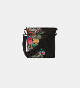 حقيبة مسنجر بطبعة غرافيك لشفاه