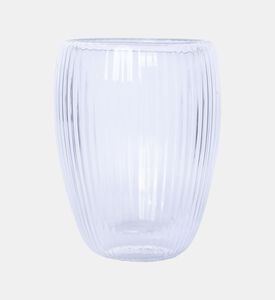 Double Wall Stripe Clear Glass Mug 2-piece Set - 280ml