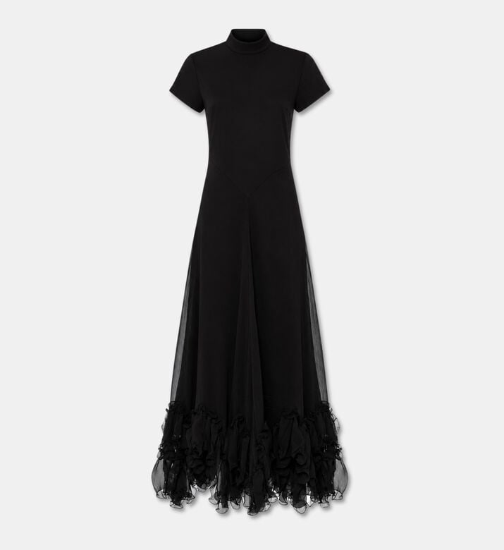 Rotate High-neck Ruffle-hem Maxi Dress, Packshot View