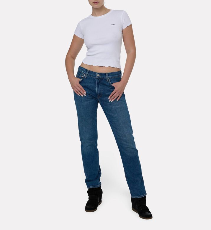 Maison Labiche Folies Rib-knit Scalloped Edges Top, Model View