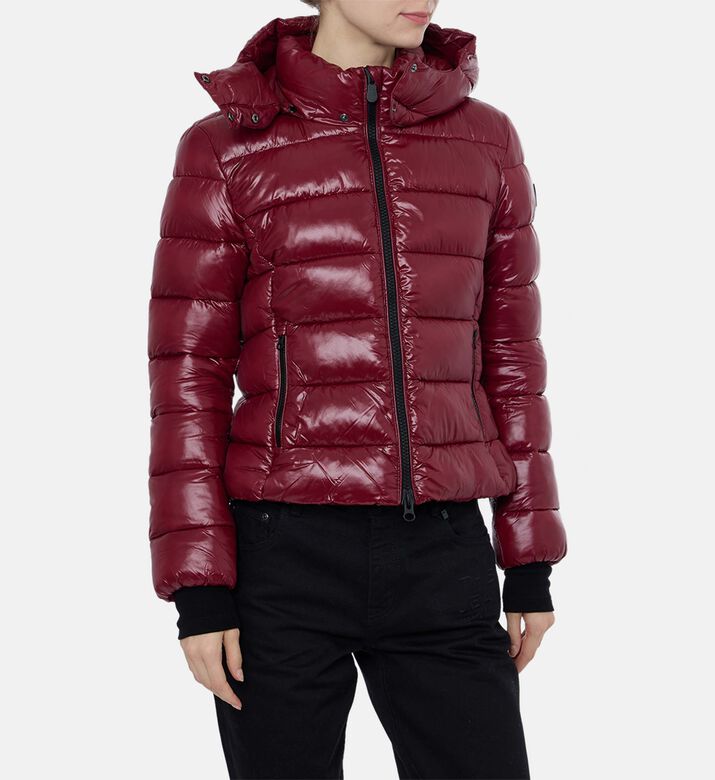 Save the Duck Snap Button Closure Padded Jacket, Red-wine, S, Model View