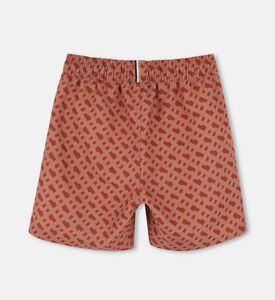 شورت بحزام خصر مطاطي بطبعة شعار بالكامل