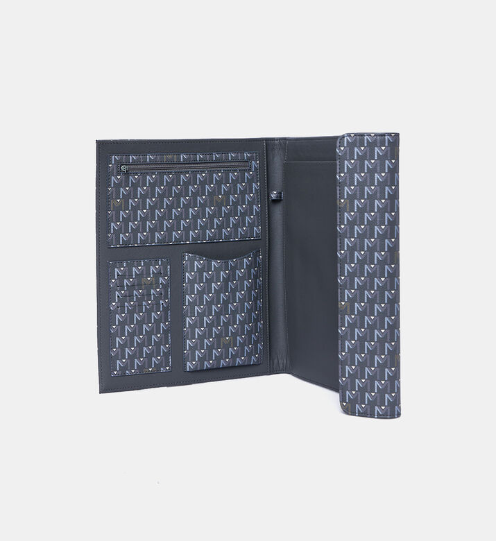 Leather Monogram-print File Bag