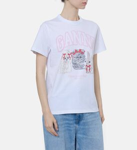 Ganni Animal Trio Graphic T-shirt, Model View